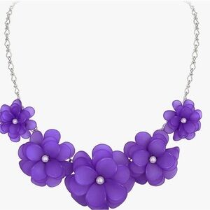 Elegant Purple Floral Necklace